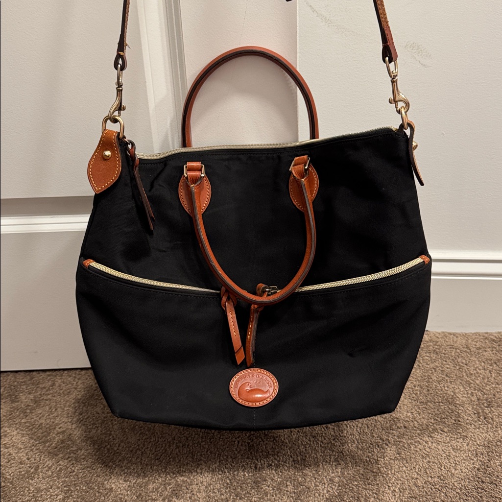 Dooney & Bourke Black And Brown Crossbody Tote